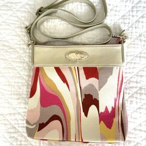 Spartina 449 Daufuskie Island Linen and Leather Hipster Crossbody Bag